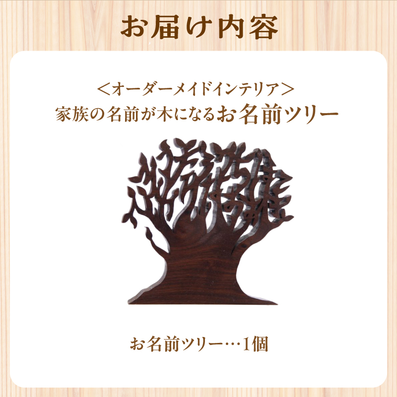 オーダーメイドインテリア＞家族の名前が木になる （5人分） / 京都府 