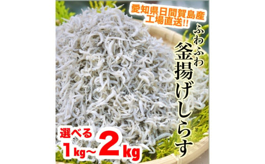 選べる しらす 1kg ～ 2kg 釜揚げしらす 島の工場から直送 愛知県 日間賀島産 減塩 冷凍 丸豊 魚 さかな ご飯 ごはん 国産 シラス 離乳食 人気 おすすめ 愛知県 南知多町