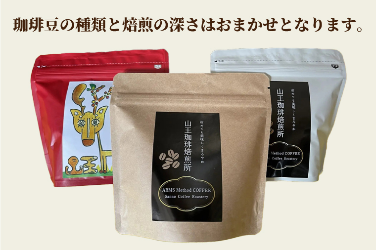 自家焙煎珈琲豆おまかせ3種類（100g×3袋）300g（BA001）（茨城県