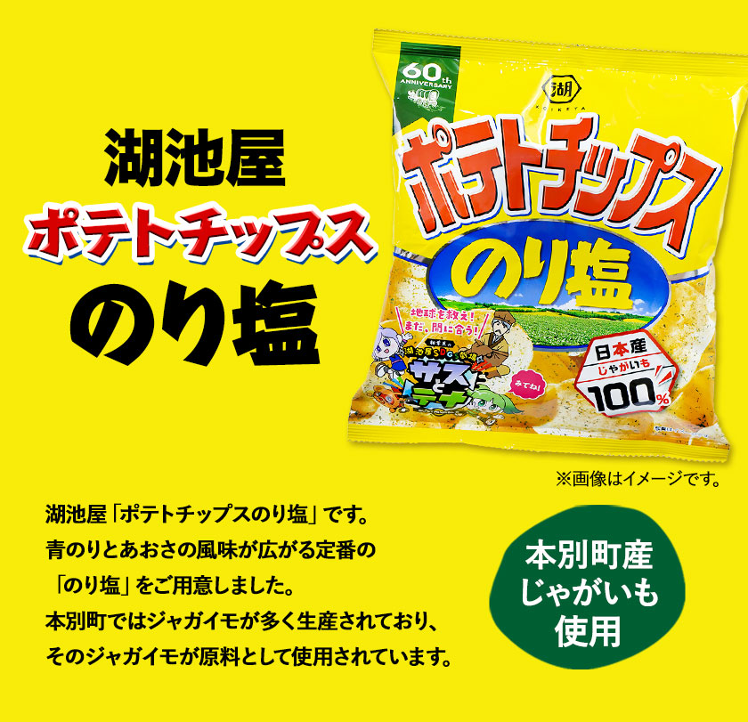 北海道本別町のふるさと納税 本別産原料使用!コイケヤ ポテトチップスのり塩 選べる 12袋 or 24袋 本別町観光協会 《60日以内に出荷予定(土日祝除く)》北海道 本別町 ポテト ポテトチップス 菓子 スナック スナック菓子 送料無料