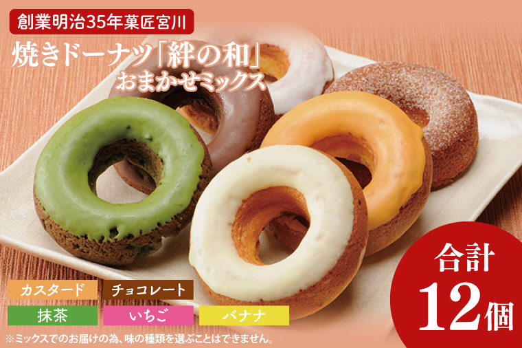 【茨城県大子町】創業明治35年 菓匠宮川の焼きドーナツ「絆の和」おまかせミックス12個セット(BF022)