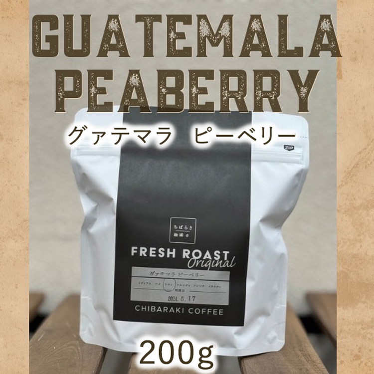 【茨城県守谷市】自家焙煎コーヒー「グァテマラ ピーベリー」(豆)200g