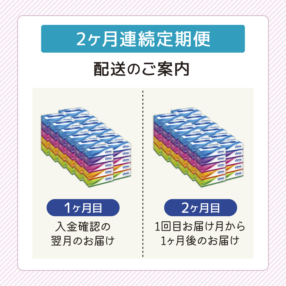 宮城県岩沼市のふるさと納税 【2ヶ月連続定期便】ティッシュペーパー クリネックスティシュー 60箱 360枚（180組）5箱×12パック入り