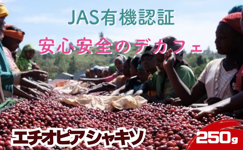 【東京都墨田区】【デカフェ&オーガニック】エチオピア シャキソ 250g ドリンク コーヒー スペシャルティコーヒー