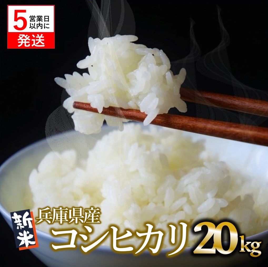 【令和６年産 コシヒカリ】白米20kg（10kg×2袋）2024年産【５営業日以内に発送】(37-37)米 お米 米20kg お米20kg 兵庫県産 こしひかり コシヒカリ 西脇市産 ５営業日以内発送 令和６年産 R６年産 2024年産 年内配送 年内発送 即納 精米