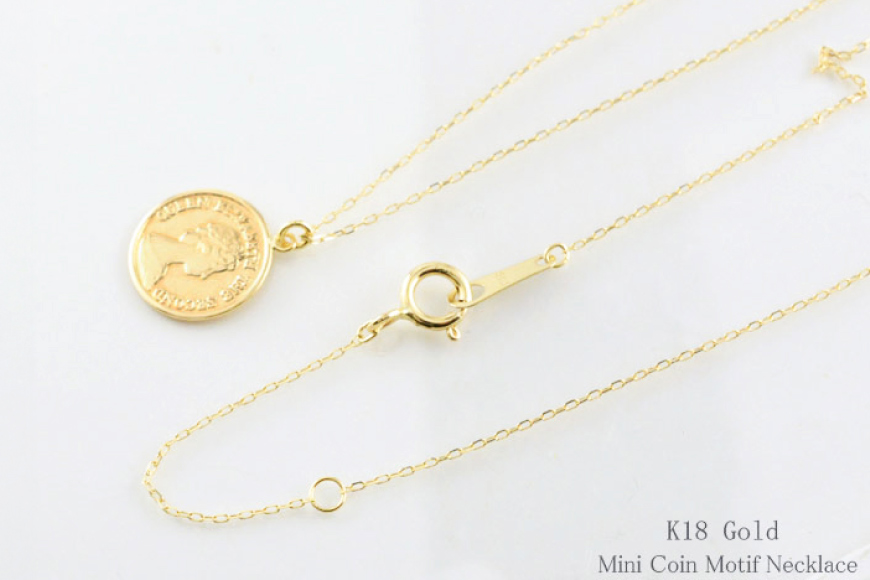 山梨県中央市のふるさと納税 ネックレス K18 イエローゴールド プレス コインモチーフネックレス S [百花 山梨県 中央市 21470986] アクセサリー ジュエリー 宝石 アクセ コイン ゴールド 18金