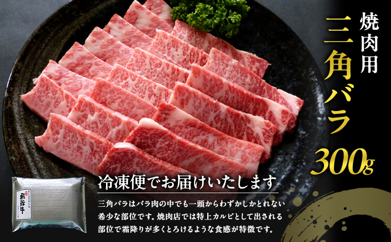 牛肉 飛騨牛 焼肉 希少部位 三角バラ 300g 黒毛和牛 A5 美味しい お肉 牛 肉 和牛 焼き肉 BBQ バーベキュー  【岐阜県瑞穂市】|株式会社　小川ミート