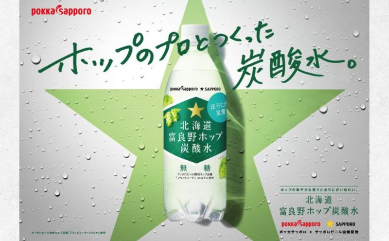 北海道 定期便 3ヵ月 連続 全3回 炭酸水 500ml × 24本 北海道富良野ホップ炭酸水 ポッカサッポロ 無糖 北海道富良野ホップ ペットボトル 炭酸飲料 炭酸 ソーダ ソーダ水 飲み物 飲料 ドリンク (有)リカーショップかまだ 上富良野町