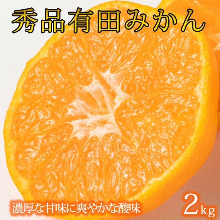 秀品 有田みかん 2kg 2S～Lサイズのいずれか
※2024年11月下旬～2025年1月下旬頃に順次発送予定 ふるさと納税 みかん