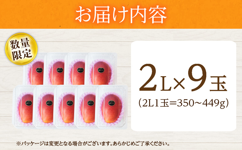 宮崎県日南市のふるさと納税 数量限定 日南市産 完熟 マンゴー 2L以上×9玉 フルーツ 果物 果汁 希少 濃厚 ジューシー 贅沢 上質 ご褒美 人気 国産 食品 おやつ デザート 産地直送 おすすめ ギフト プレゼント 贈り物 お土産 手土産 南国 宮崎県 送料無料_IB1-24