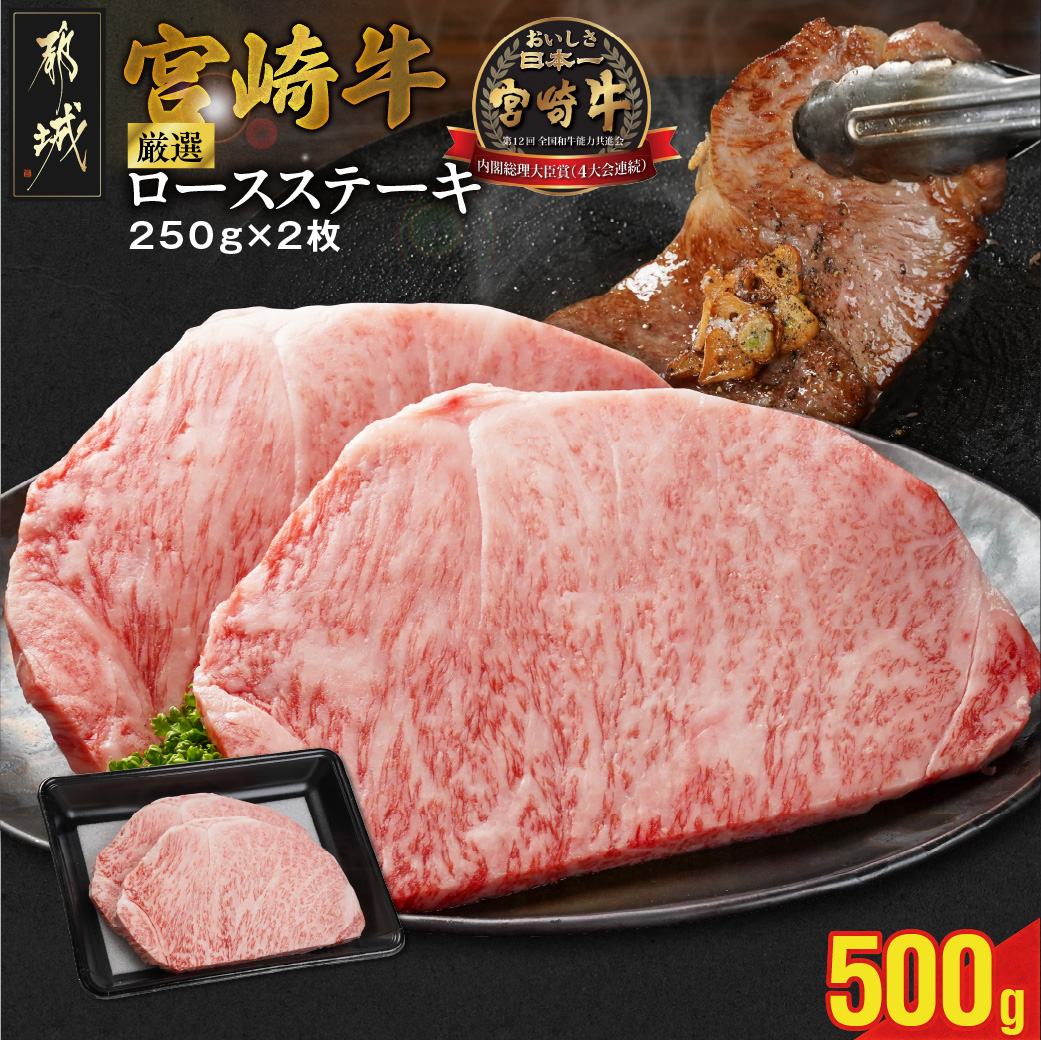 宮崎牛ロースステーキ2枚 計500g