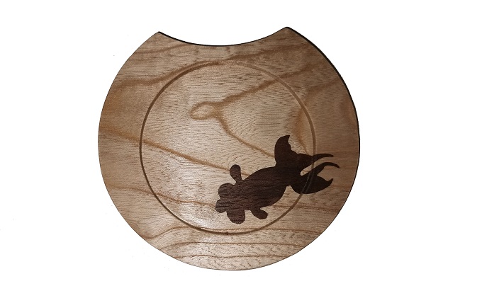 富山県射水市のふるさと納税 富山木象嵌　天然木手作りコースター　金魚　(3枚セット)