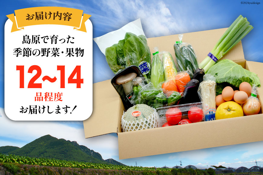 長崎県島原市のふるさと納税 BE236 旬の野菜・フルーツ (12〜14品目)・卵 (6個) おまかせ セット【 野菜 果物 卵 やさい くだもの 果物 タマゴ たまご 詰め合わせ フードショップ江戸屋 長崎県 島原市 】