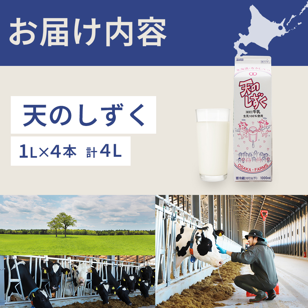 天のしずく 1L × 4本 計 4L【51007】 / 北海道中標津町 | セゾンの
