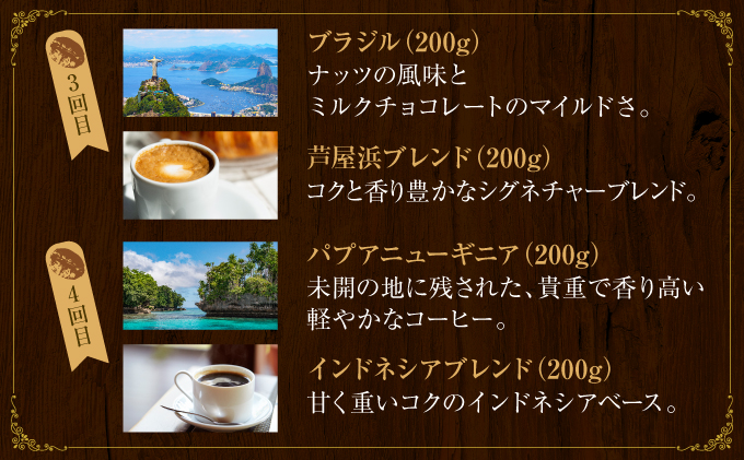 兵庫県芦屋市のふるさと納税 【6か月定期便】世界流通量上位5％スペシャルティコーヒー【豆】