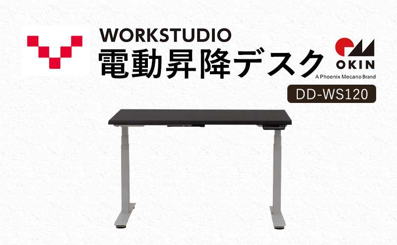 【静岡県袋井市】WORKSTUDIO 電動昇降デスク  DD-WS120DAW バルバーニ リモートワーク 在宅 テレワーク パソコンデスク 電動 昇降 OKIN ワークデスク 収納 書斎 静岡 袋井市