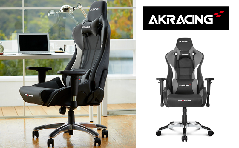 [ふるさと納税限定]AKRacing Pro-X Gaming Chair (Grey) JP エーケーレーシング ゲーミングチェア(ヘッドレスト・ランバーサポート付き) 099H3161