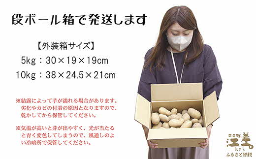 北海道江差町のふるさと納税 【令和7年2月発送予約】北海道産 越冬メークイン M・L混合 5kg　低温熟成　糖度アップ　農家直送　越冬じゃがいも　越冬いも　よく寝たいも　甘い　芋の塩煮にぴったり　訳あり　じゃがバター　いかの塩辛と一緒にどうぞ