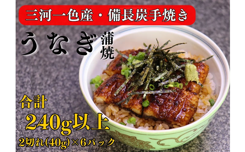 【岐阜県関ケ原町】三河一色産 備長炭手焼き 昭和9年創業 魚しげのこだわりのうなぎ 蒲焼 2切れ×6パック