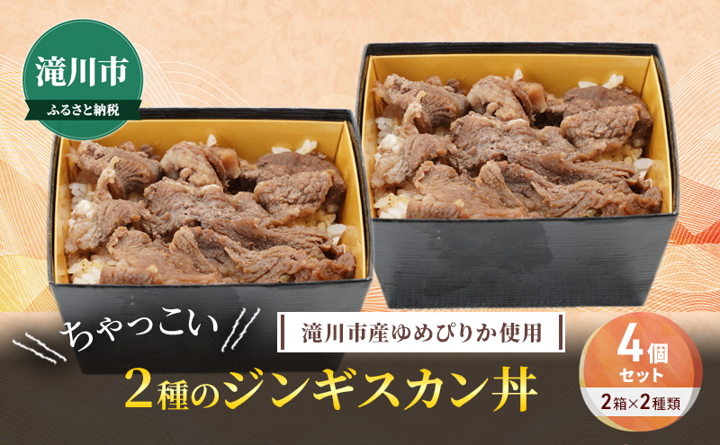 滝川市産ゆめぴりか使用 ＼ちゃっこい/ 2種のジンギスカン丼 4個セット 2箱×2種類 冷凍 小林精肉店 アイマトン 北海道 滝川市