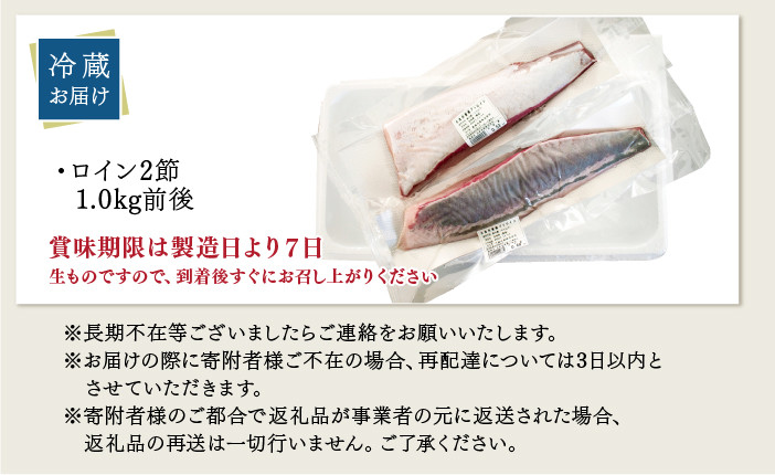 宮崎県串間市のふるさと納税 KU281-2502  ＜2025年2月発送分＞活じめ！黒瀬ぶりの生鮮ブリロイン2節（1.0kg前後）