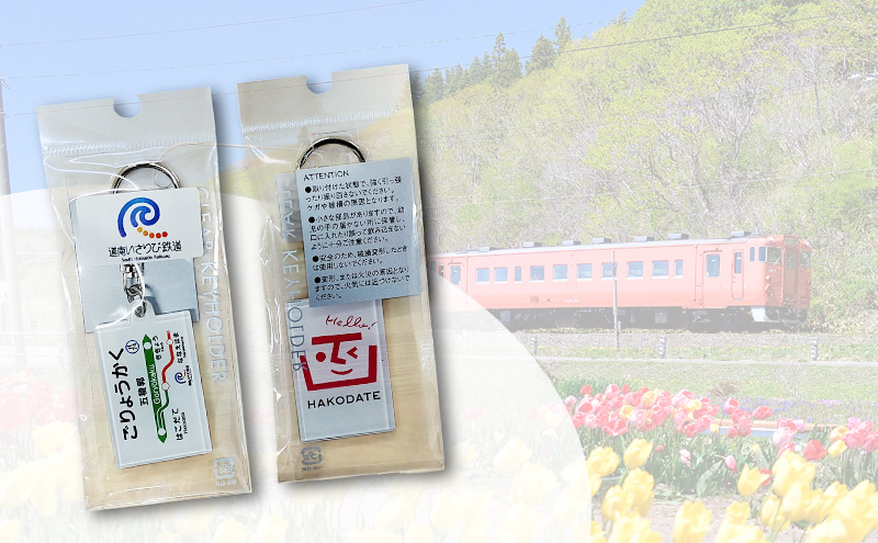 北海道木古内町のふるさと納税 【道南いさりび鉄道】いさ鉄線内が1日乗り降り自由「いさりび1日きっぷ」と沿線自治体のロゴマーク・ゆるキャラプリント駅名 キーホルダー 3個セット　切符 鉄道 北海道