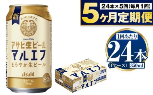 【茨城県守谷市】定期便【5か月】アサヒ生ビール(マルエフ)350ml×24本(1ケース)
