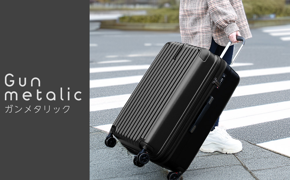 福岡県大木町のふるさと納税 [PROEVO]ファスナーキャリー スーツケース ストッパー付き 機内持ち込み Sサイズ (エンボス/ガンメタリック) [10002S] 福岡県 大木町 株式会社 レクサス AY335