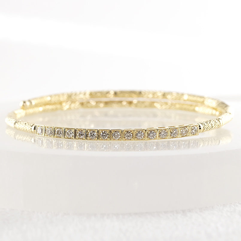 18金 ブレスレット ゴールド ダイヤモンド 0.5ct 形状記憶
