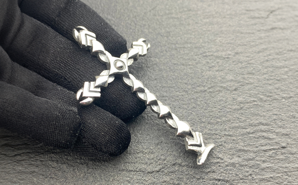 ハンドメイド クロスモチーフ Mechanical cross pendant メカニカル クロス ペンダント ｜ シルバー