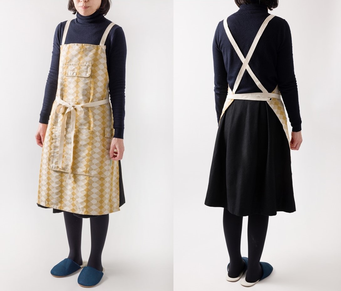 ふるさと納税 服 男 兵庫県 西脇市 釣り具 がまかつ 播州織 オリジナルデザイン エプロン（19-45）　ベージュ ベージュ 播州織オリジナルデザインエプロン （19-45） （兵庫県西脇市