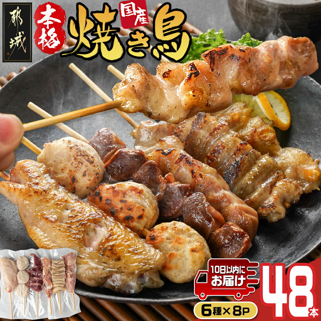 職人串打ちの本格焼き鳥48本!!≪みやこんじょ特急便≫_12-3307-Q