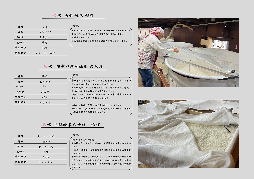 佐賀県みやき町のふるさと納税 CN030_みやき町の地酒「天吹」お燗良し 3品