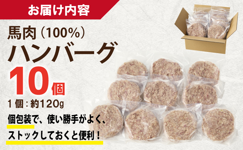 大阪府泉佐野市のふるさと納税 桜文 馬肉ハンバーグ 総量1.2kg（120g×10個） 個包装 G1728