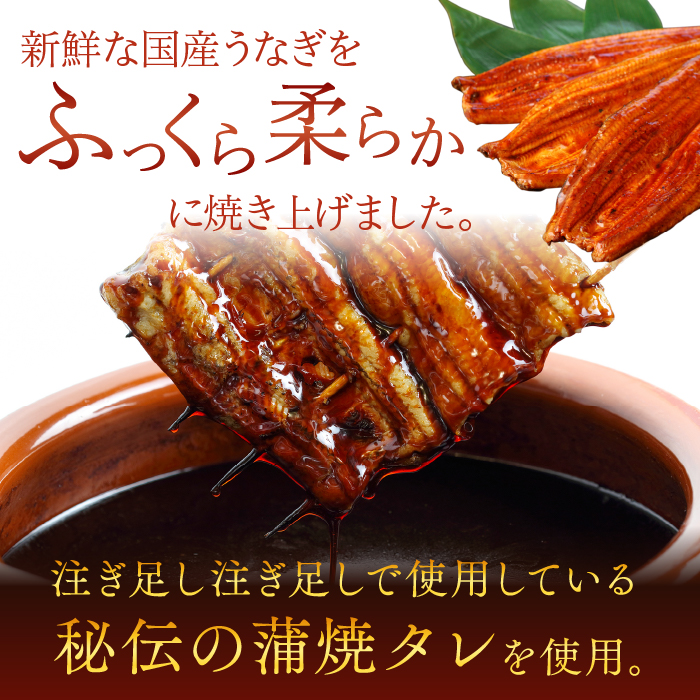 茨城県行方市のふるさと納税 AD-95-1　やわらか新仔うなぎ超特大蒲焼220～250ｇ　2尾　計440ｇ以上