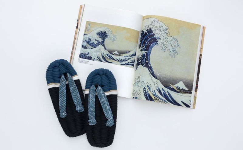 布ぞうり MERI 北斎 神奈川沖浪裏 布草履 室内履き 健康 洗える 墨田区