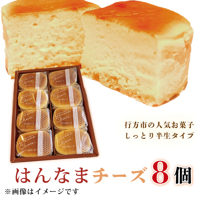 茨城県行方市のふるさと納税 はんなまチーズ 1箱(8個入り)｜デザート スイーツ チーズ はんなま はんなまチーズ  人気 送料無料 茨城県 行方市(H-22-1)