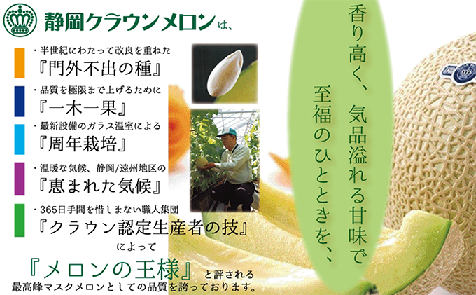 静岡県浜松市のふるさと納税 クラウンメロン　特大玉　2玉【配送不可：離島】 果物類 メロン青肉 フルーツ