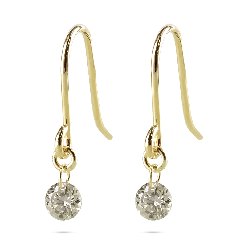 18金 ピアス k18 ダイヤモンド レーザーホール レディース ダイヤ 0.15  