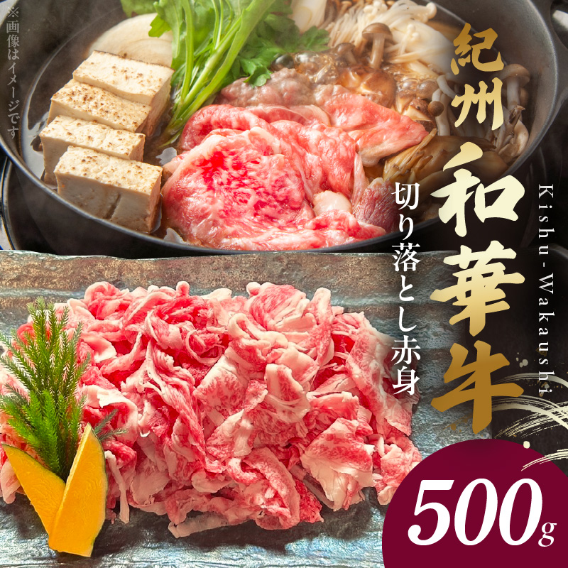 【和歌山県有田郡湯浅町】BN6050_G_紀州和華牛 切り落とし【赤身】500g 【ギフト用】★折箱(肉用)