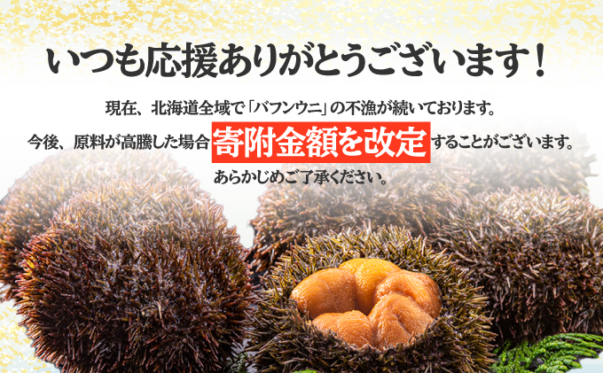 北海道伊達市のふるさと納税 訳あり 北海道 噴火湾産 塩水 バフンウニ 100g 1パック うに ウニ 雲丹 海鮮 海の幸 魚介類 ウニ丼 お寿司 濃厚 無添加 産地直送 お取り寄せ 山村水産 送料無料