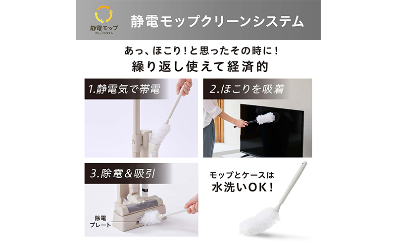 掃除機 コードレス 紙パック 軽量 スティッククリーナー 充電式