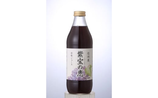 長野県千曲市のふるさと納税 信州産 巨峰ジュース 「紫宝の恵」 果汁100％ (1L×4本)｜フルーツジュース ぶどうジュース 果物 ストレートジュース 信州 長野県 千曲市