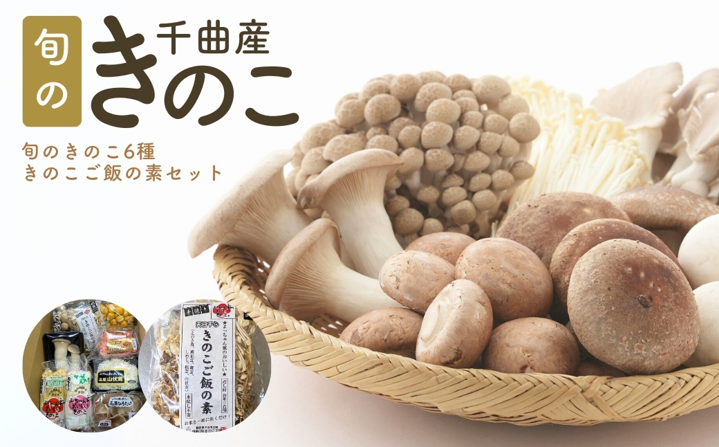 旬のきのこ6種+きのこご飯の素セット 有機