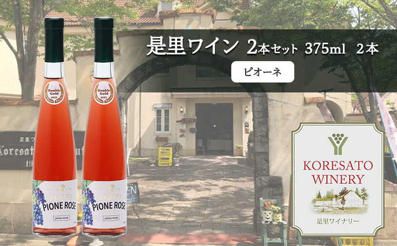 【岡山県赤磐市】是里 ワイン 果実酒 ピオーネ 375ml 2本 岡山 赤磐市 お酒