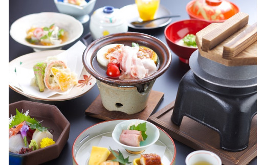 さぎの湯荘「季節の会席」と日帰り温泉(1名様)[食事券 会席料理 露天風呂]