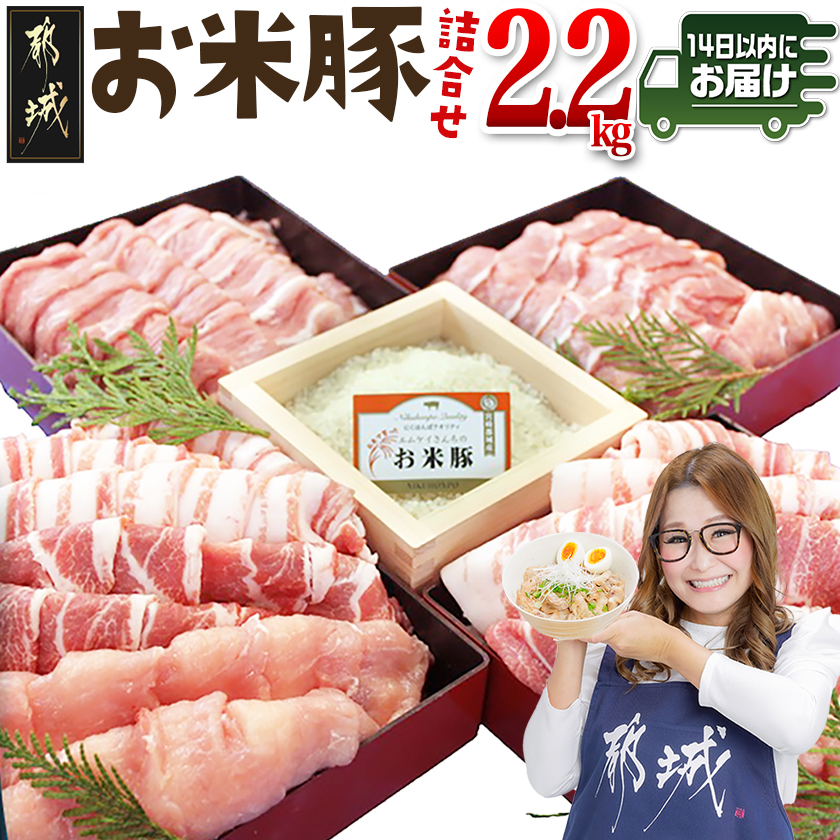 お米豚2.2kgセット≪みやこんじょ快速便≫_14-3101-R
