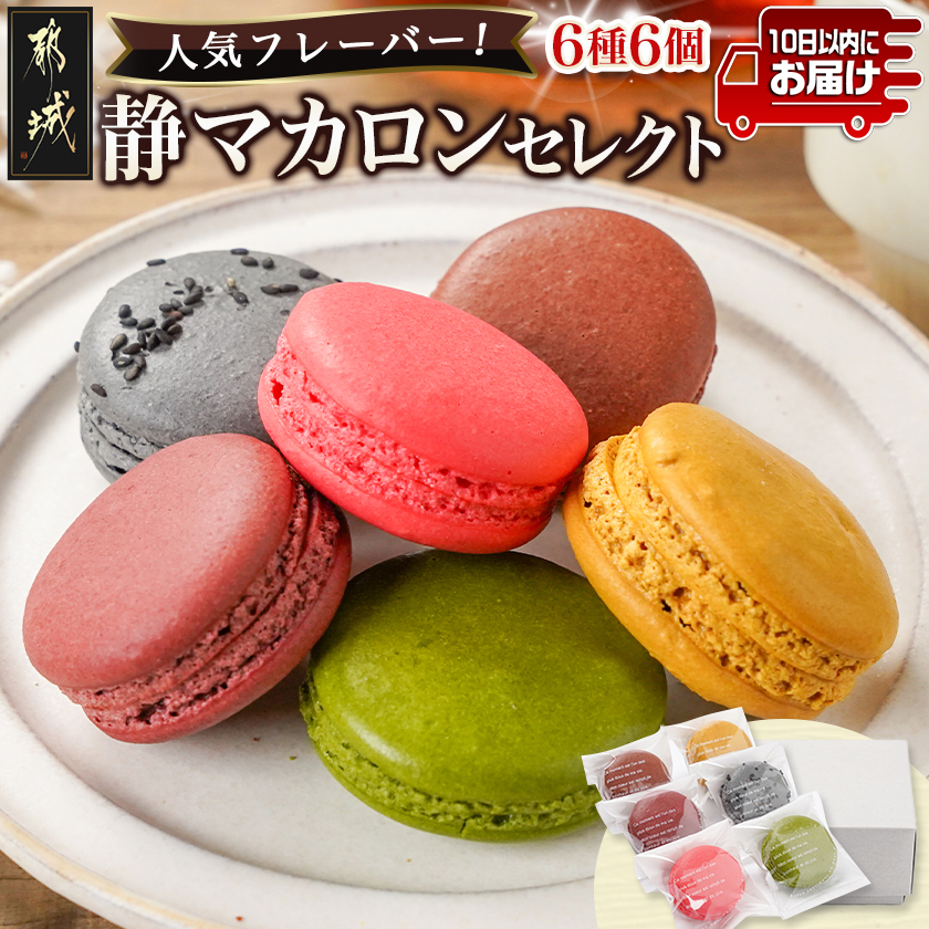 静マカロン 人気フレーバーセレクト 6種6個入≪みやこんじょ特急便≫