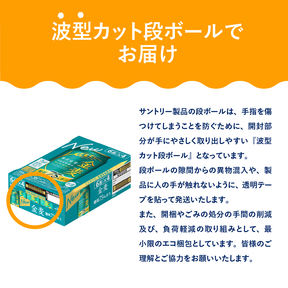 群馬県千代田町のふるさと納税 金麦 糖質 75％ オフ サントリー 350ml × 24本  〈天然水のビール工場〉※沖縄・離島地域へのお届け不可 群馬 送料無料 お取り寄せ お酒 生ビール お中元 ギフト 贈り物 プレゼント 人気 おすすめ 家飲み 晩酌 バーベキュー キャンプ ソロキャン アウトドア 千代田町 糖質オフ金麦