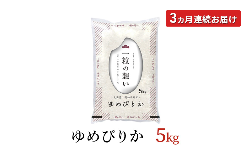北海道赤平市のふるさと納税 【先行予約】令和7年産 北海道 赤平産 ゆめぴりか 5kg 3ヵ月連続お届け 白米 精米 米 北海道 ごはん ご飯 ライス おにぎり 定期便 定期 お楽しみ 3回